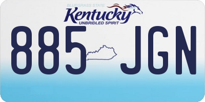 KY license plate 885JGN