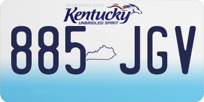 KY license plate 885JGV