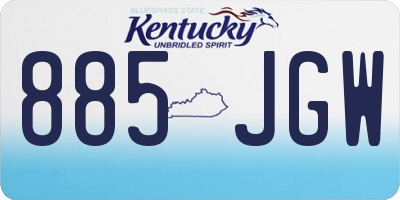 KY license plate 885JGW