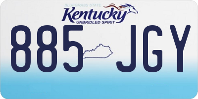 KY license plate 885JGY