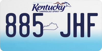 KY license plate 885JHF