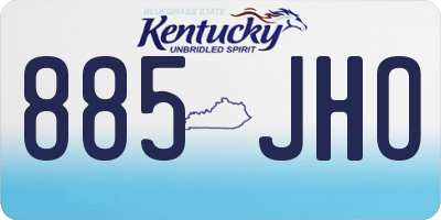 KY license plate 885JHO
