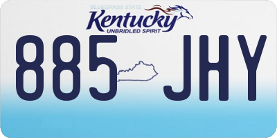 KY license plate 885JHY