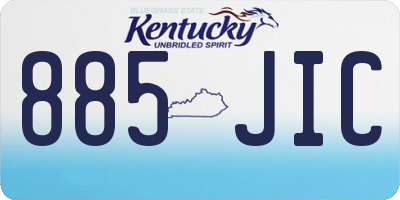 KY license plate 885JIC