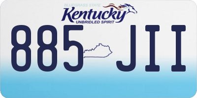 KY license plate 885JII