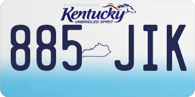 KY license plate 885JIK