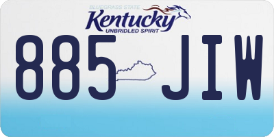 KY license plate 885JIW
