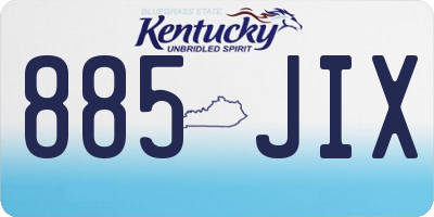 KY license plate 885JIX