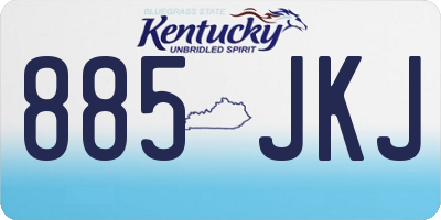 KY license plate 885JKJ