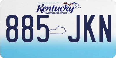 KY license plate 885JKN