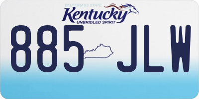 KY license plate 885JLW