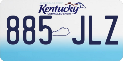 KY license plate 885JLZ