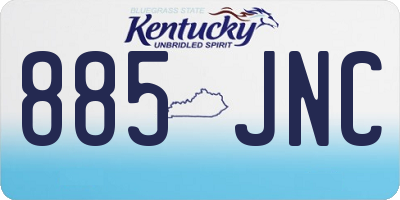 KY license plate 885JNC