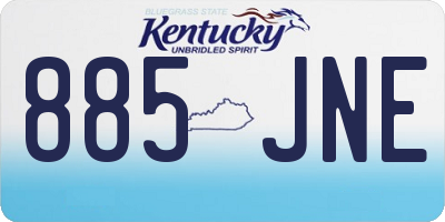 KY license plate 885JNE