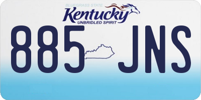 KY license plate 885JNS