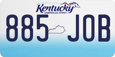 KY license plate 885JOB