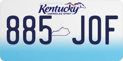KY license plate 885JOF