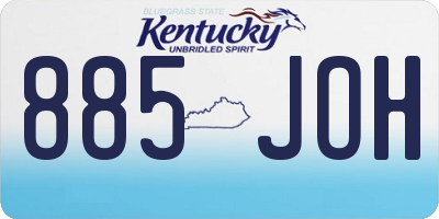 KY license plate 885JOH