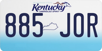 KY license plate 885JOR