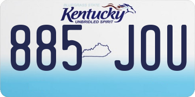 KY license plate 885JOU