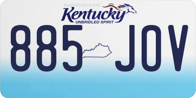 KY license plate 885JOV