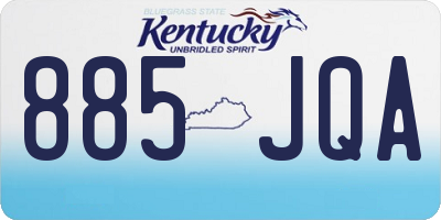 KY license plate 885JQA