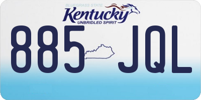 KY license plate 885JQL