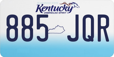 KY license plate 885JQR