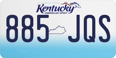 KY license plate 885JQS