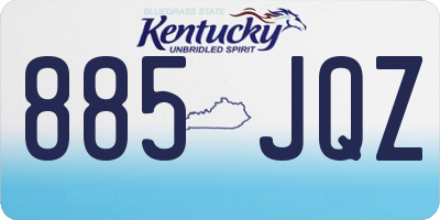 KY license plate 885JQZ