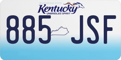 KY license plate 885JSF