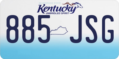 KY license plate 885JSG