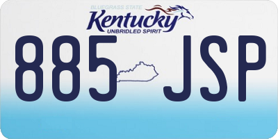 KY license plate 885JSP