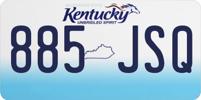 KY license plate 885JSQ