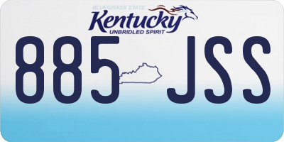 KY license plate 885JSS