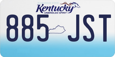 KY license plate 885JST