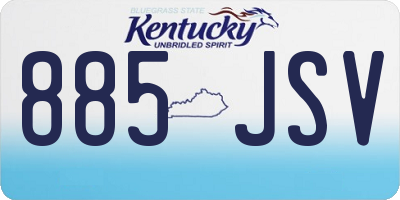 KY license plate 885JSV