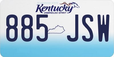 KY license plate 885JSW