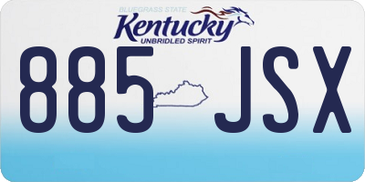 KY license plate 885JSX