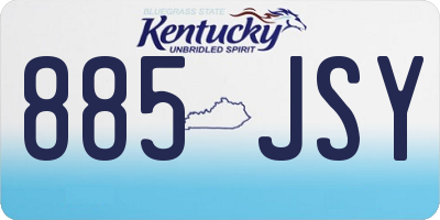 KY license plate 885JSY