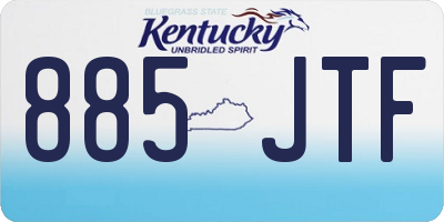 KY license plate 885JTF