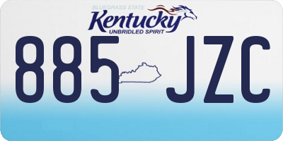 KY license plate 885JZC