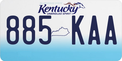 KY license plate 885KAA