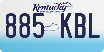 KY license plate 885KBL