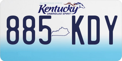 KY license plate 885KDY