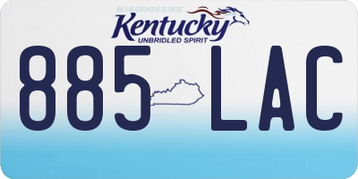 KY license plate 885LAC