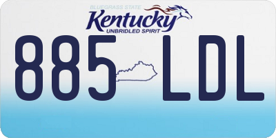 KY license plate 885LDL