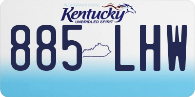 KY license plate 885LHW