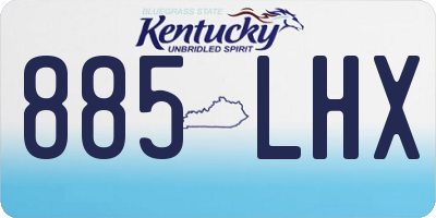 KY license plate 885LHX