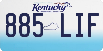KY license plate 885LIF